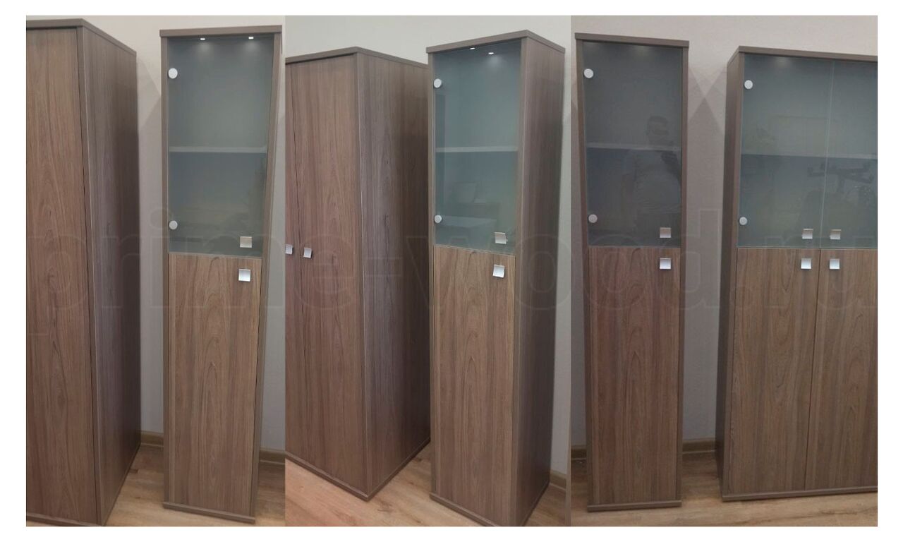 Шкаф высокий узкий левый STYLE 42x41x198 арт. Л.СУ-1.7 Л цвет: Вяз Благородный - фото со сборки