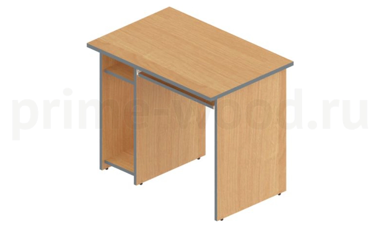 Стол компьютерный левый Агат 90x60x75 цвет: Ольха (кромка т. серая) - фото 1