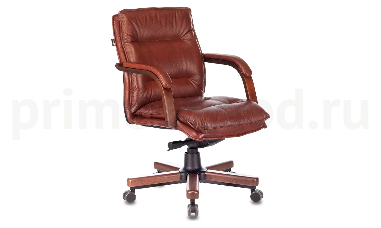Кресло Бюрократ T-9927 WALNUT-LOW цвет обивки: Светло-коричневый - фото 5