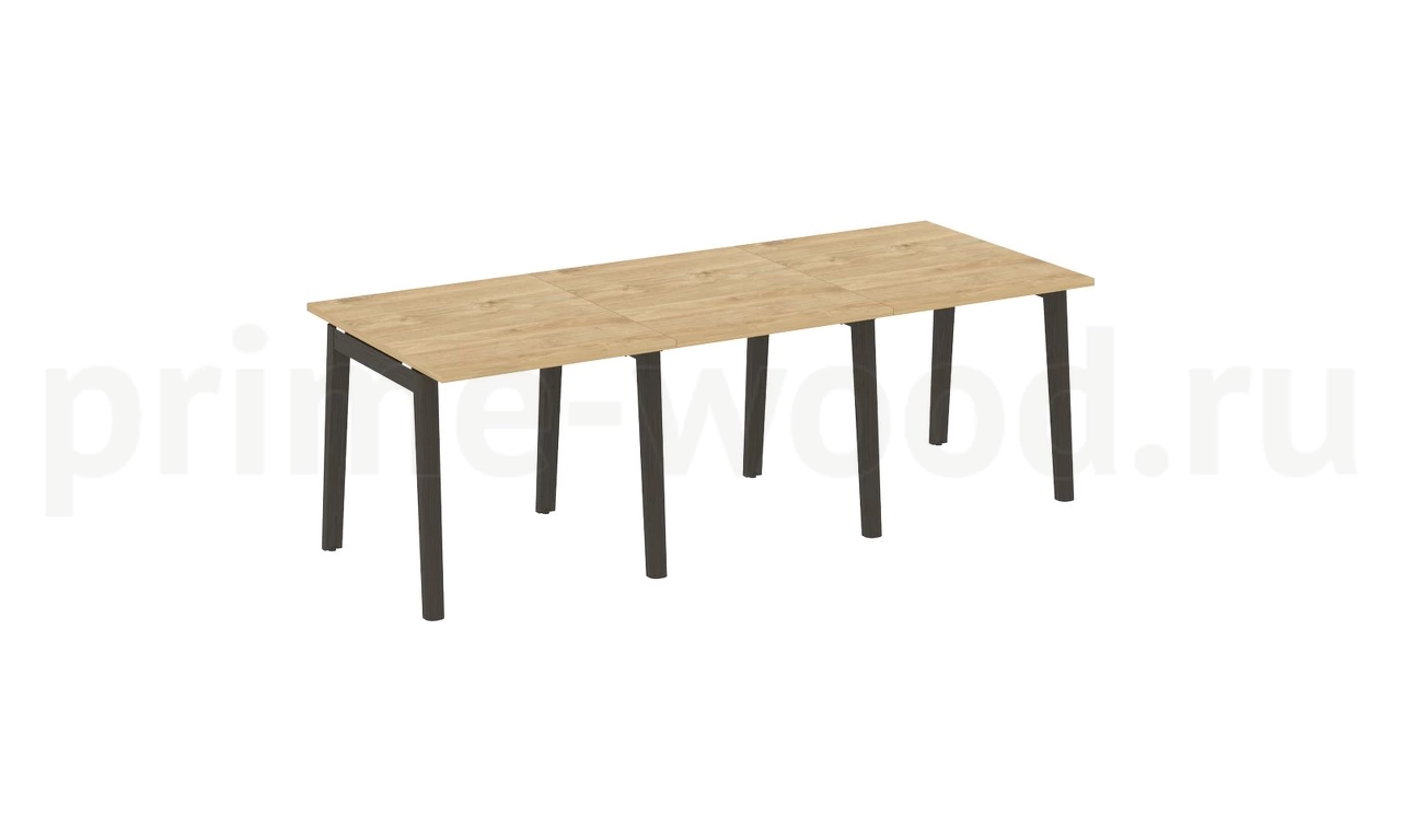 Стол переговорный (3 столешницы), опоры - массив дерева ONIX WOOD 234x98x75 - фото 8