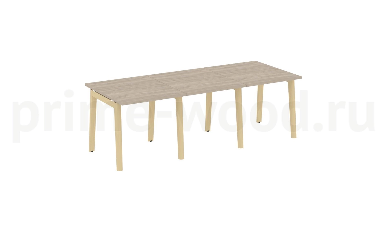 Стол переговорный (3 столешницы), опоры - массив дерева ONIX WOOD 234x98x75 - фото 1